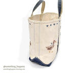 1980's LLBEAN ART PAINT BOAT AND TOTE NAVY... LARGE