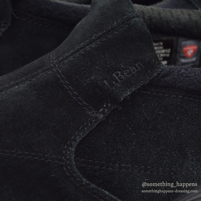 LLBEAN PRIMALOFT BLACK SUEDE LEATHER MOC SHOES...9W
