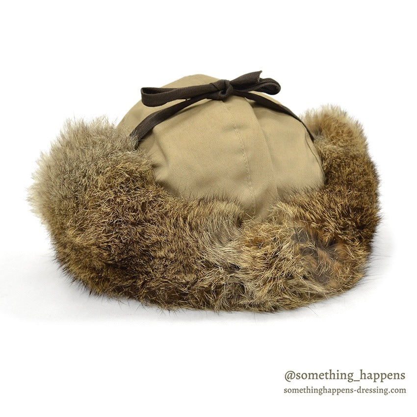 1980's LLBEAN NORTH KING NATURAL RABBIT FUR CAP...L