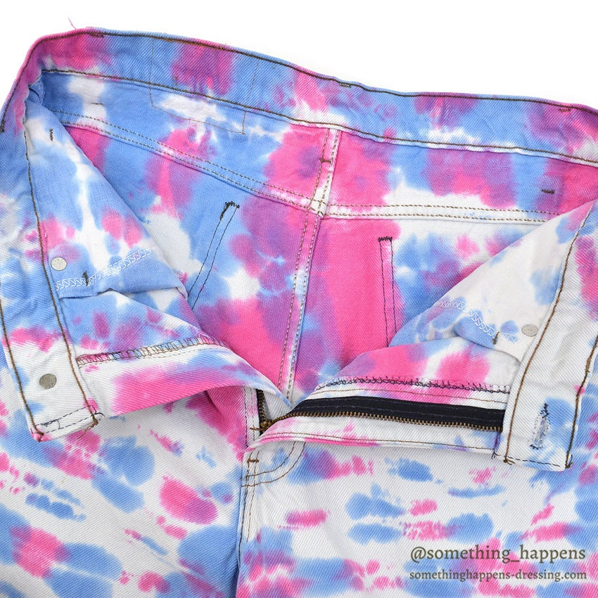 ~1990's Levi's 505 BONE TIE DYE DENIM PANTS ... W33/L31