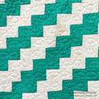 NATIVE PATTERN PATCHWORK QUILT TURQUOISE GREEN/WHITE ... 210cm/190cm
