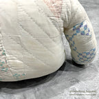 ANTIQUE CALICO PATCHWORK QUILTED TEDDY BEAR BIG...