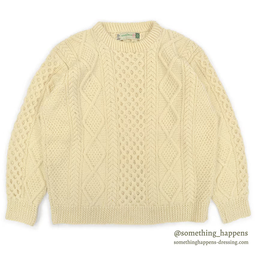 OLD IRISFREE WOOL HAND KNIT ARAN SWEATER...