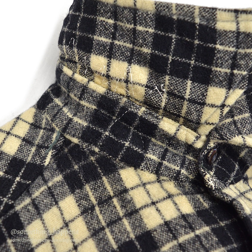 1940's WOOLRICH BLACK/WHITE PLAID WOOL SHIRT ... 16