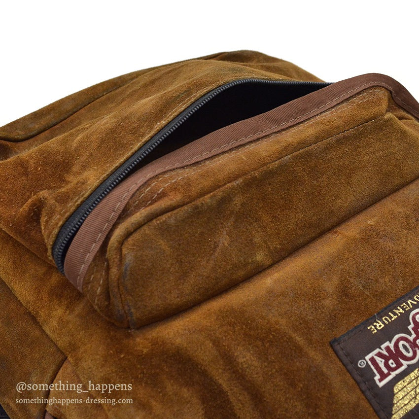 ~1990's JANSPORT BROWN SUEDE LEATHER DAYPACK...