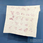 REDWORK HAND EMBROIDERY BABY QUILT... 120cm/107cm