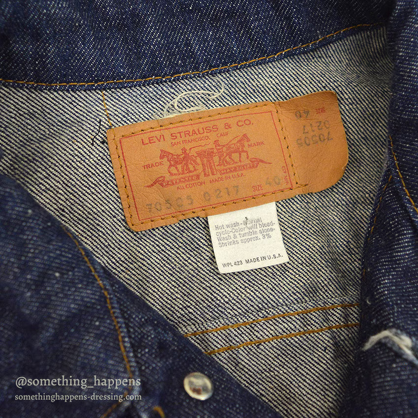 1970's Levi's 70505 small-e DENIM JACKET DARK... 40