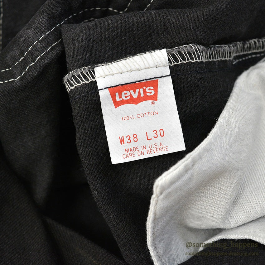 1980's DEADSTOCK Levi's 505 BLACK DENIM PANTS ... W38/L30