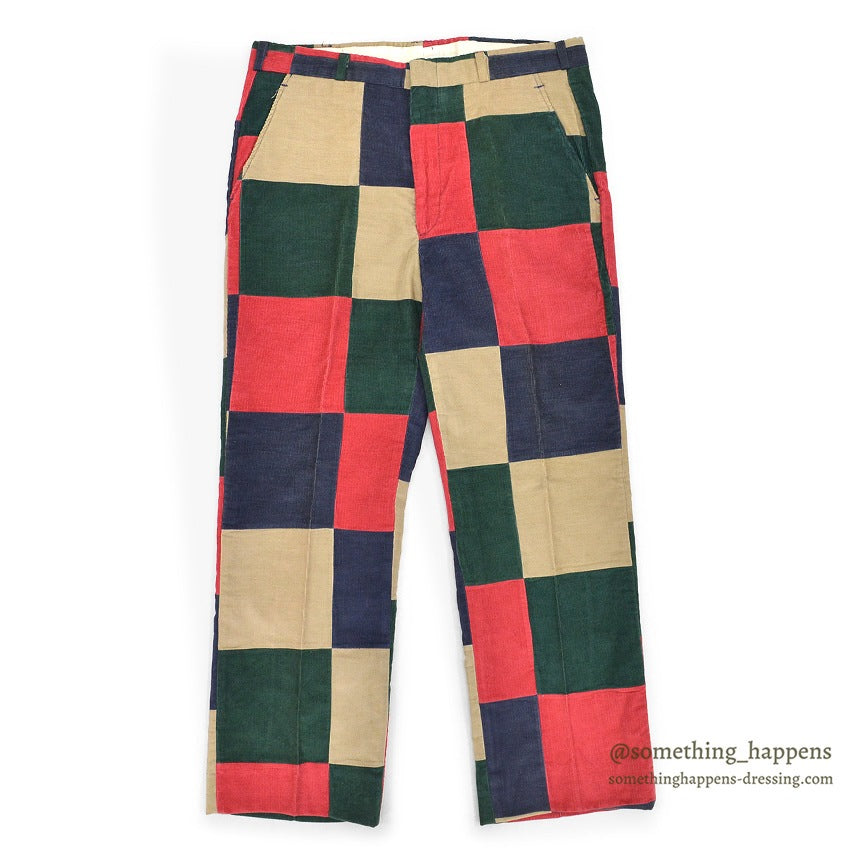~1980's PATCHWORK CORDUROY PANTS...W34/L28