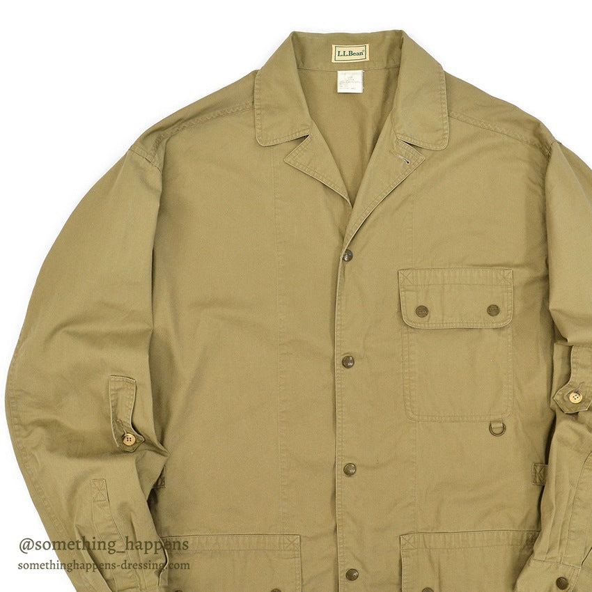 1980's~ LLBEAN COTTON POPLIN SAFARI JACKET...