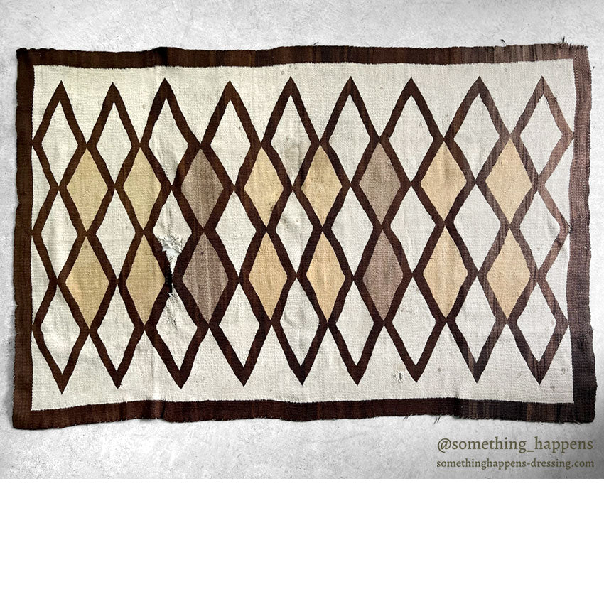 NAVAJO RUG DIAMONDS PATTERN LARGE SIZE... 191cm/126cm