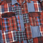 EDDIE BAUER PATCHWORK PLAID FLANNEL SHIRT ... M