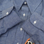1970's DEADSTOCK WOOLRICH ALL COTTON CHAMBRAY SHIRT ORANGE SELVEDGE ... M