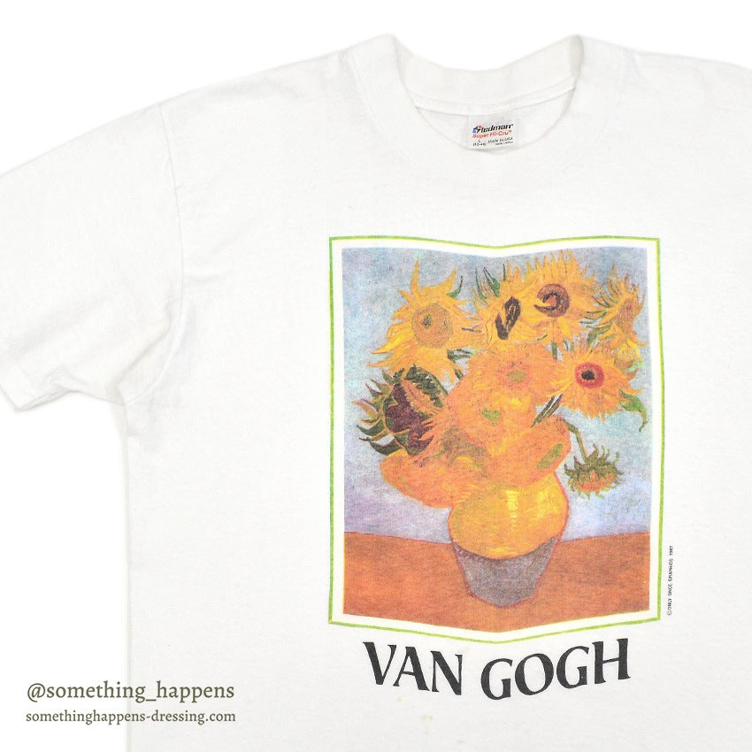 1980s STEDMAN Van Gogh Sunflowers ART T-SHIRT ... L