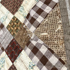 ANTIQUE PRIMITIVE FOLK ART PATCHWORK QUILT... 228cm/228cm