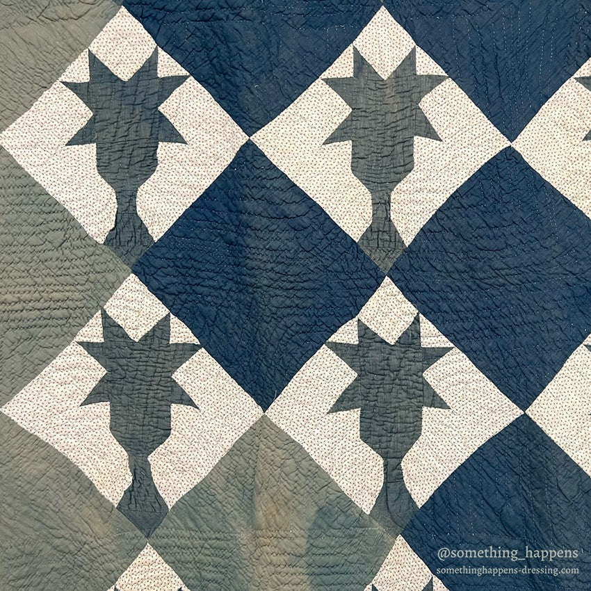ANTIQUE PAUM TREE PATCHWORK QUILT...208cm/208cm