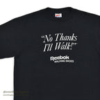1980's ANVIL REEBOK " No Thanks I'll Walk! "ADVERTISING T-SHIRT BLACK ... XL