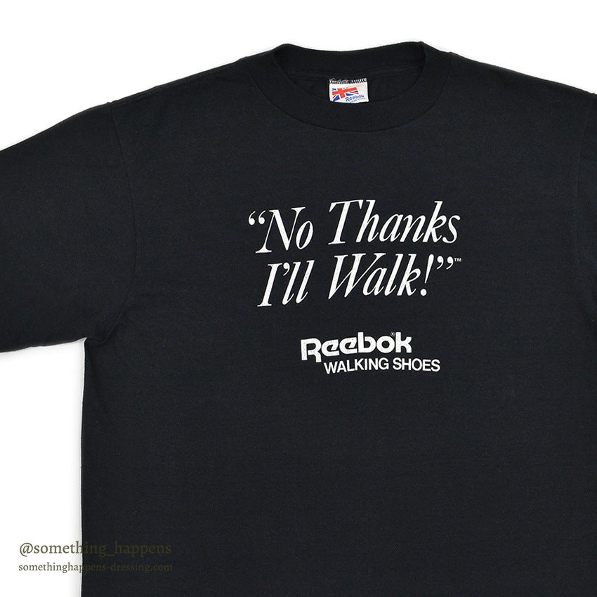 1980's ANVIL REEBOK " No Thanks I'll Walk! "ADVERTISING T-SHIRT BLACK ... XL