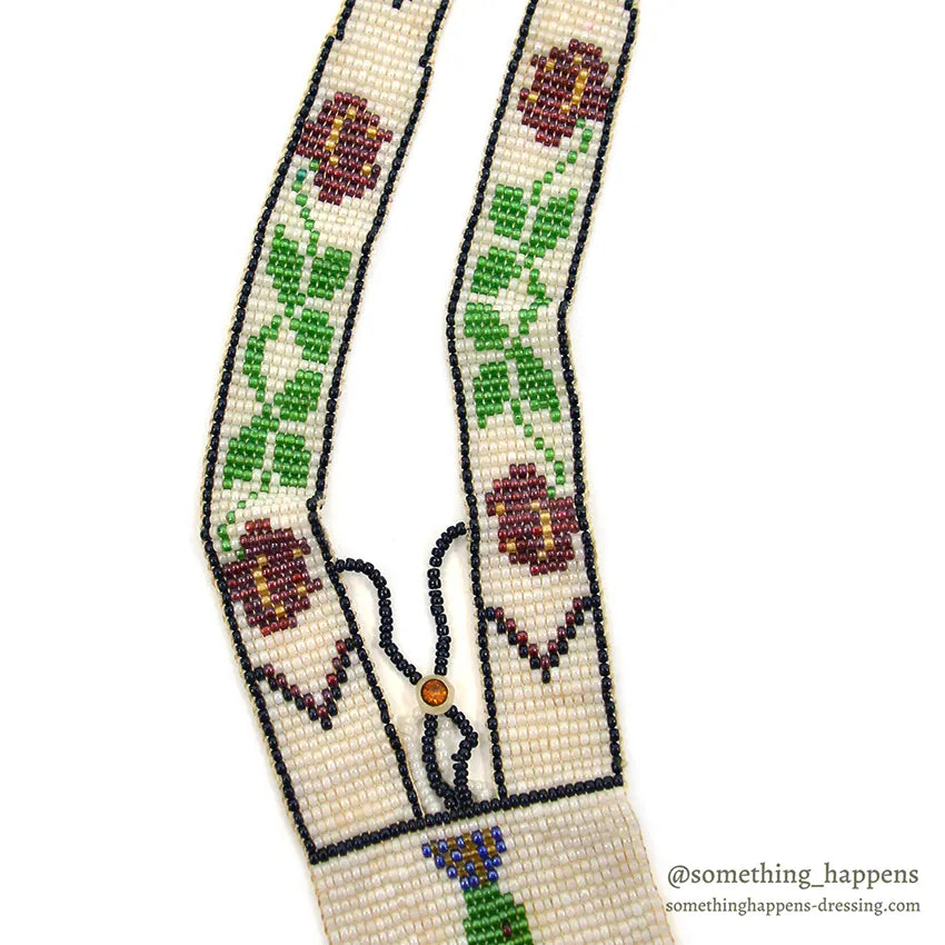 NATIVE AMERICAN SEED BEADS NECKLACE WHIRLING LOGS...