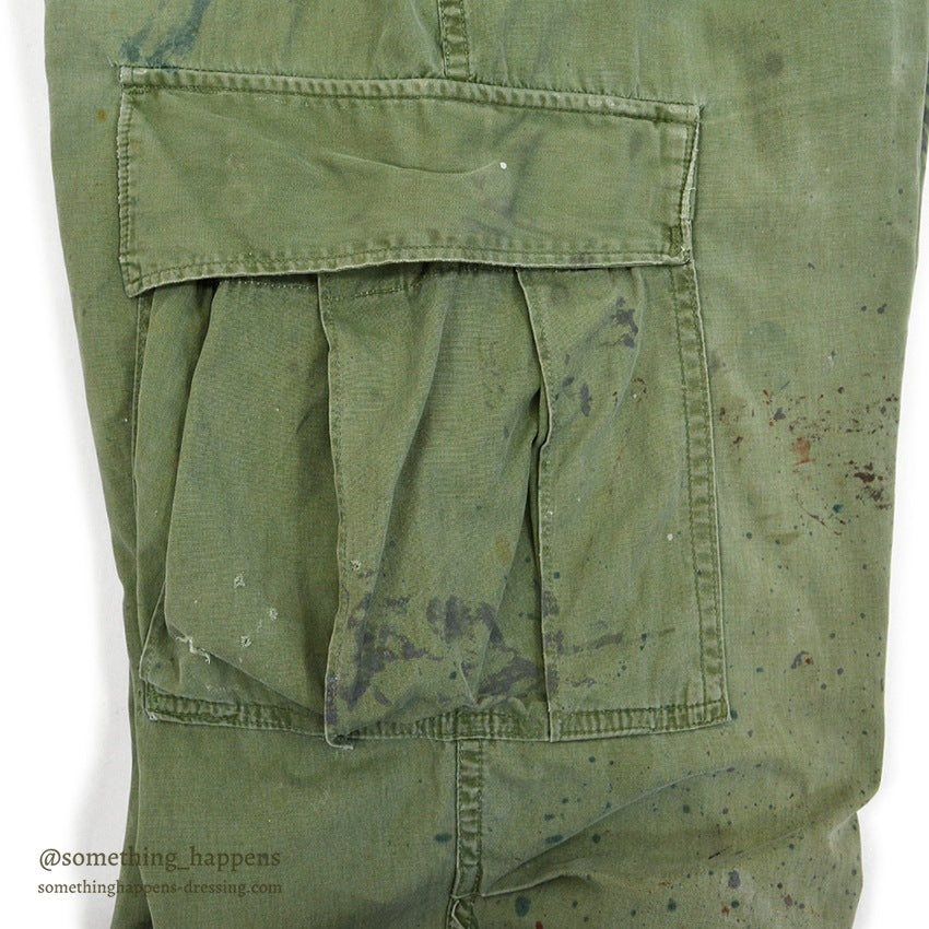 1960's USARMY JUNGLE FATIGUE PANTS POPLIN... MEDIUM-REGULAR