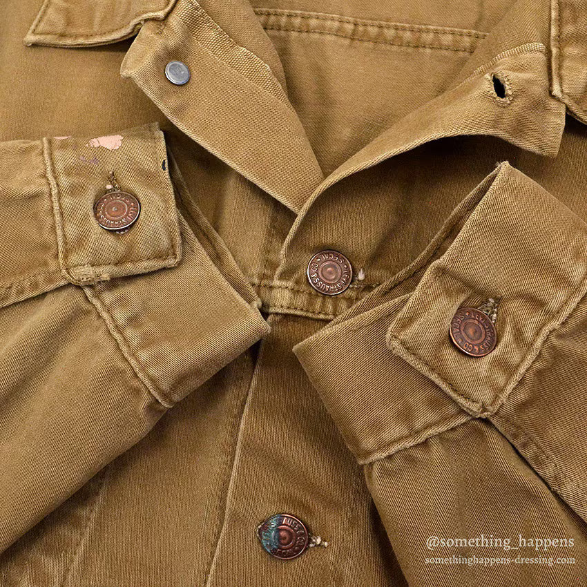 1960's~ LEVI'S BIG-E BROWN COTTON SATIN JACKET...