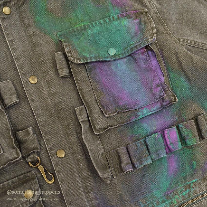 1980's POLO RALPH LAUREN PHOTOGRAPHER JACKET HAND PAINTED ... L