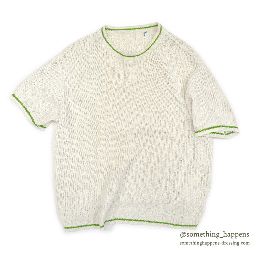 1960's~ OLD COTTON KNIT S/S SWEATER ...