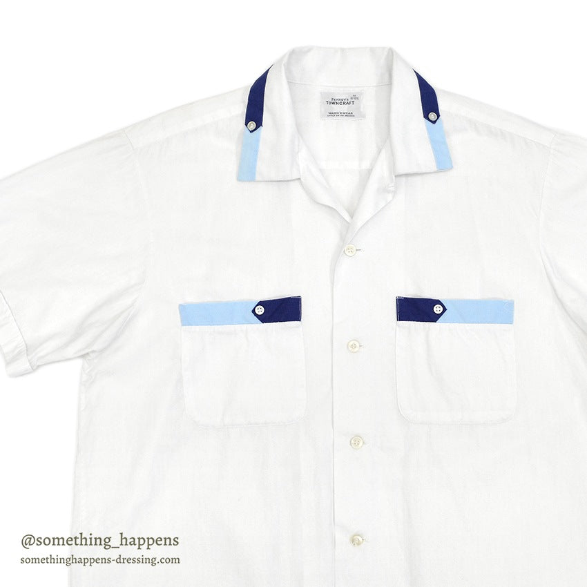 1960's TOWNCRAFT PENNEY'S ALL COTTON S/S SHIRT ... M
