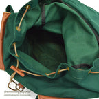 ~1980's LLBEAN GREEN CANVAS / BROWN LEATHER BACK PACK...