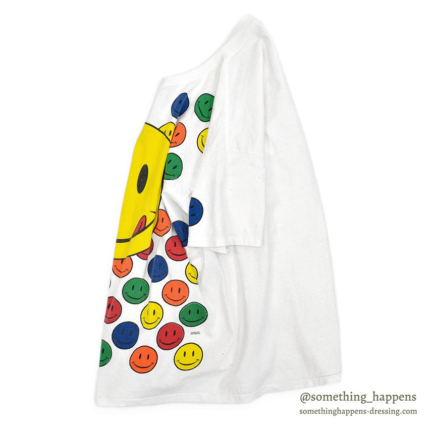 1990's DELTA SMILEY FACES PRINT T-SHIRT... XL