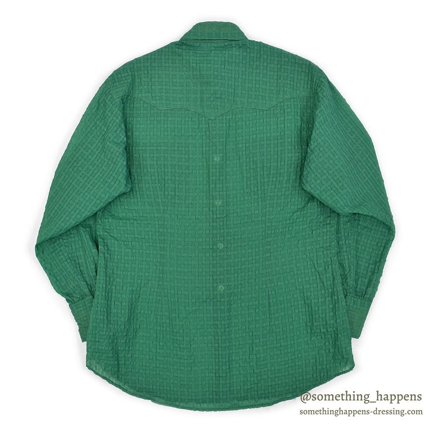 1950's UNUSUAL GREEN NYLON WESTERN SHIRT...