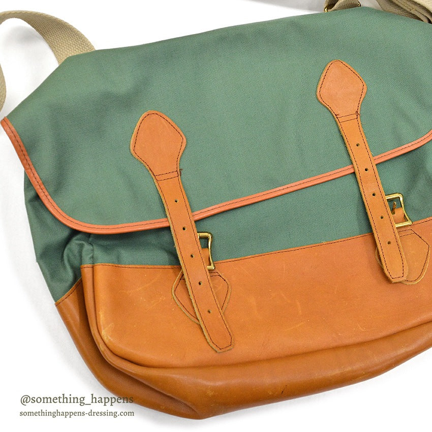 1960's DEADSTOCK LLBEAN HEAVY DUTY HAVERSACK / GREEN...