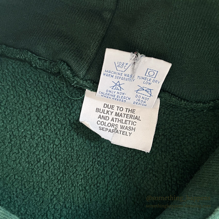 1990's CHAMPION BLANK REVERSE WEAVE SWEAT PARKA / GREEN TWO-TONE ... XL