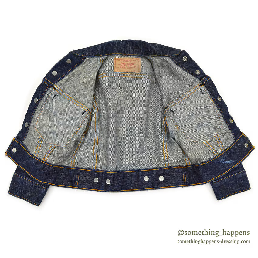 1960's~ LEVI'S BIGE DENIM JACKET FOR KIDS / DOUBLE RED TAB ...