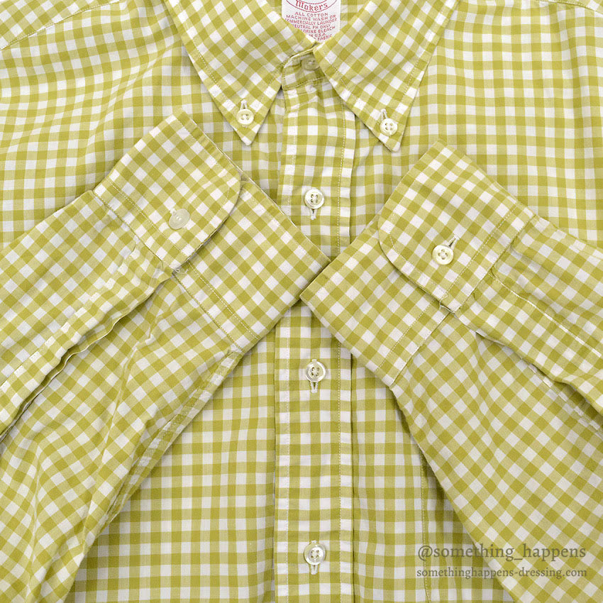 1990's BROOKS BROTHERS GINGHAM CHECK B/D SHIRT...