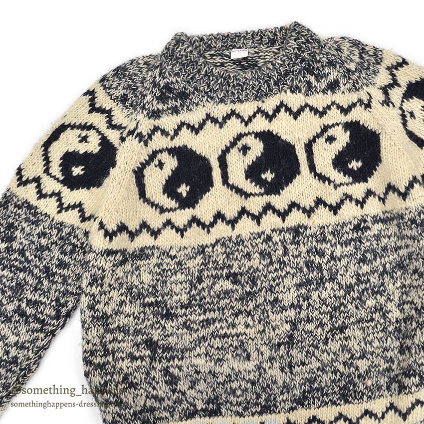 1990's OLD YIN YANG WOOL SWEATER...L