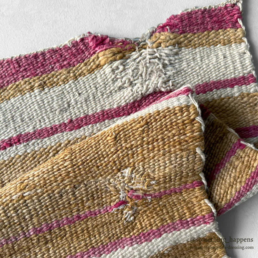 c.1930's NAVAJO RUG PINK STRIPE SINGLE SADDLE BLANKET RARE COLOR ... 77cm/73cm