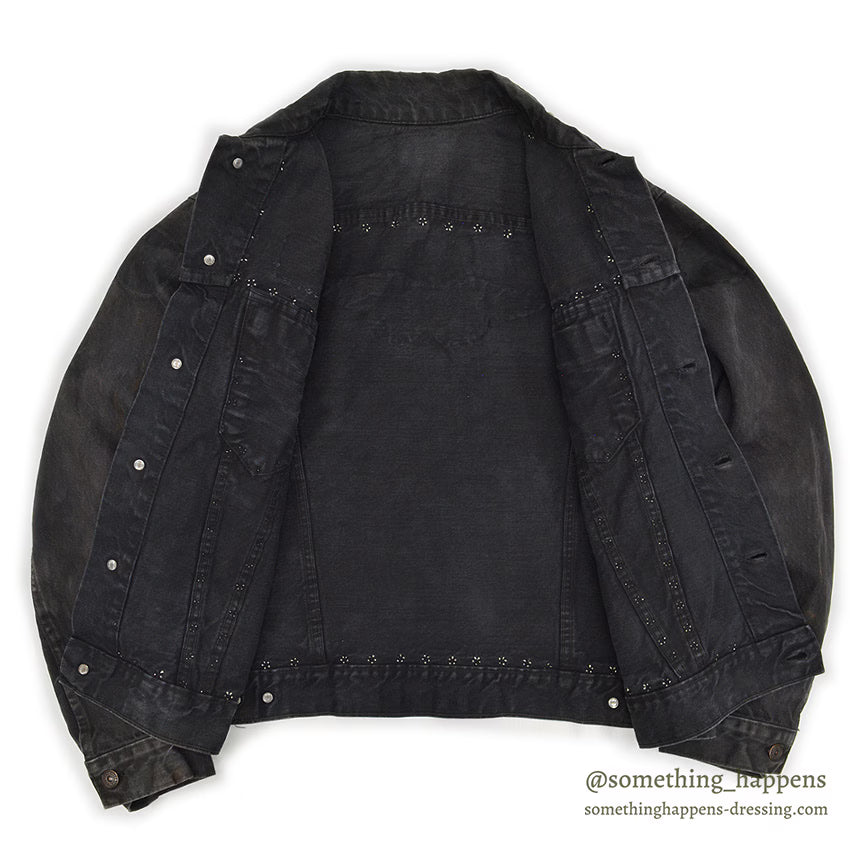 1960's LEVI'S 70505-0217 BIGE OVERDYED / BLACK WITH STUDS...