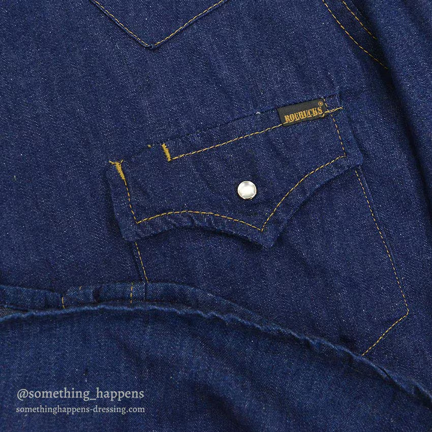 1970's~ SEARS ROEBUCKS DENIM SHIRT ... X-LARGE