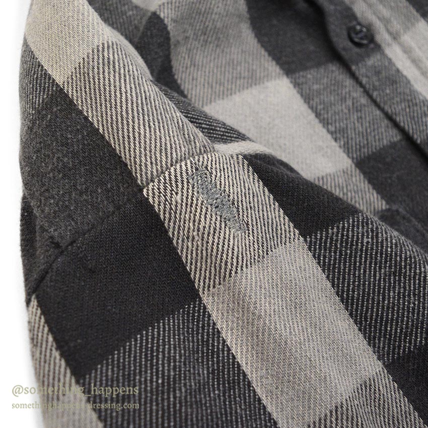 ~1980's FIVE BROTHER HEAVY FLANNEL SHIRT BLACK/GRAY ... XL