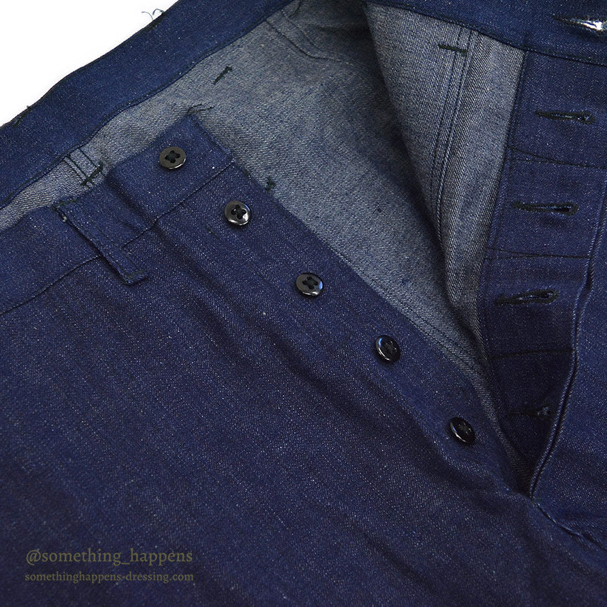 1940's~ DEADSTOCK U.S.NAVY DENIM TROUSERS ... W32