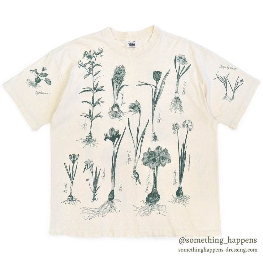 1990's REL-E-VANT PRODUCTS BOTANICAL ART PRINT T-SHIRT ... XL