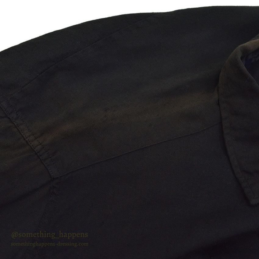 ~1960's BLACK RAYON GABARDINE SHIRT...L