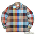 1960's TruVal BLOCK PLAID RAYON BLEND SHIRT... L