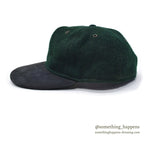1990's LAKE OF THE ISLES GREEN WOOL / SUEDE LEATHER CAP... L