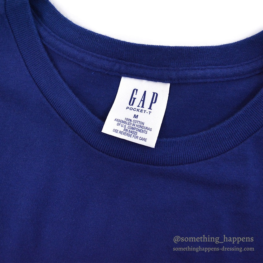 1990's~ GAP BACK PRINT POCKET T-SHIRT / BLUE ... M