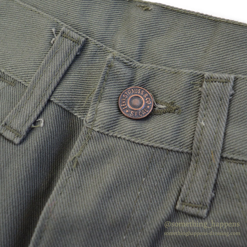 1960's DEADSTOCK LEVI'S 518 COTTON TWILL PANTS / IRREGULAR ... W32/L30