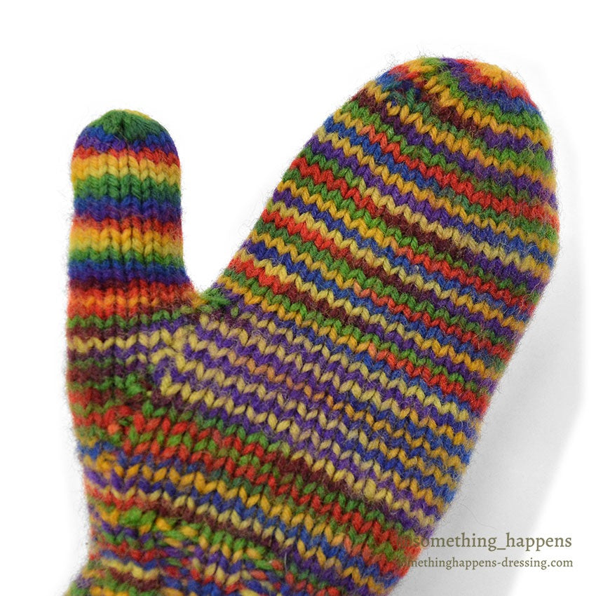 1960's HOME MADE HAND KNIT MITTENS 2 ...