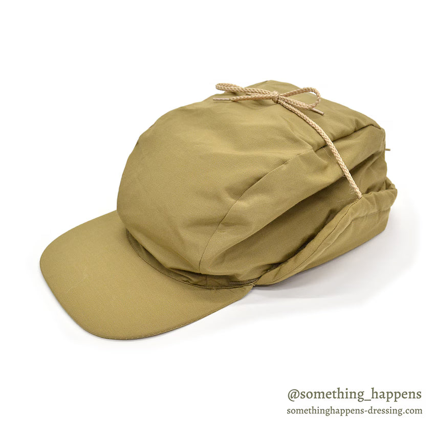 1980's EDDIE BAUER EAR FLAP DOWN CAP / TAN...XL