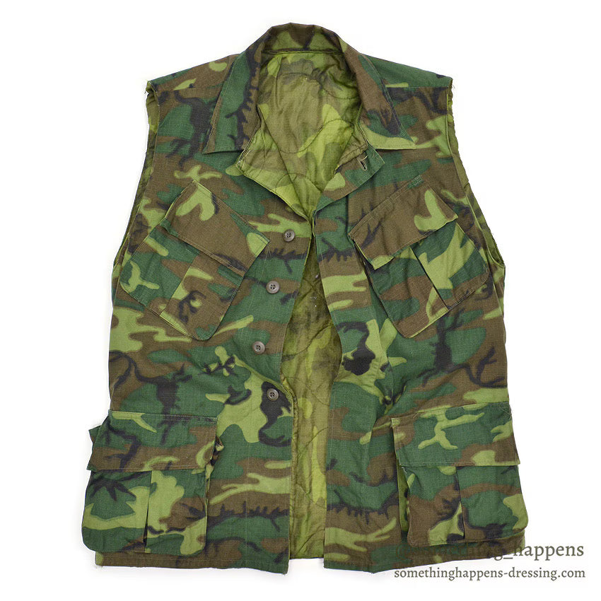 1960's USARMY ERDL JUNGLE FATIGUE VEST PONCHO LINER / VIETNAM THEATER MADE...